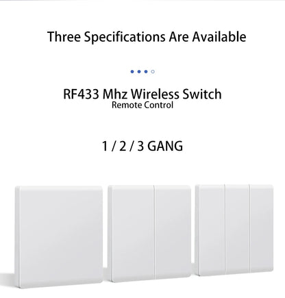 Smart Switch Light DIY Module Receiver 433 Mhz 86 Type Portable RF Wireless Relay Power Remote Control 220V  Wall Panel Buttons