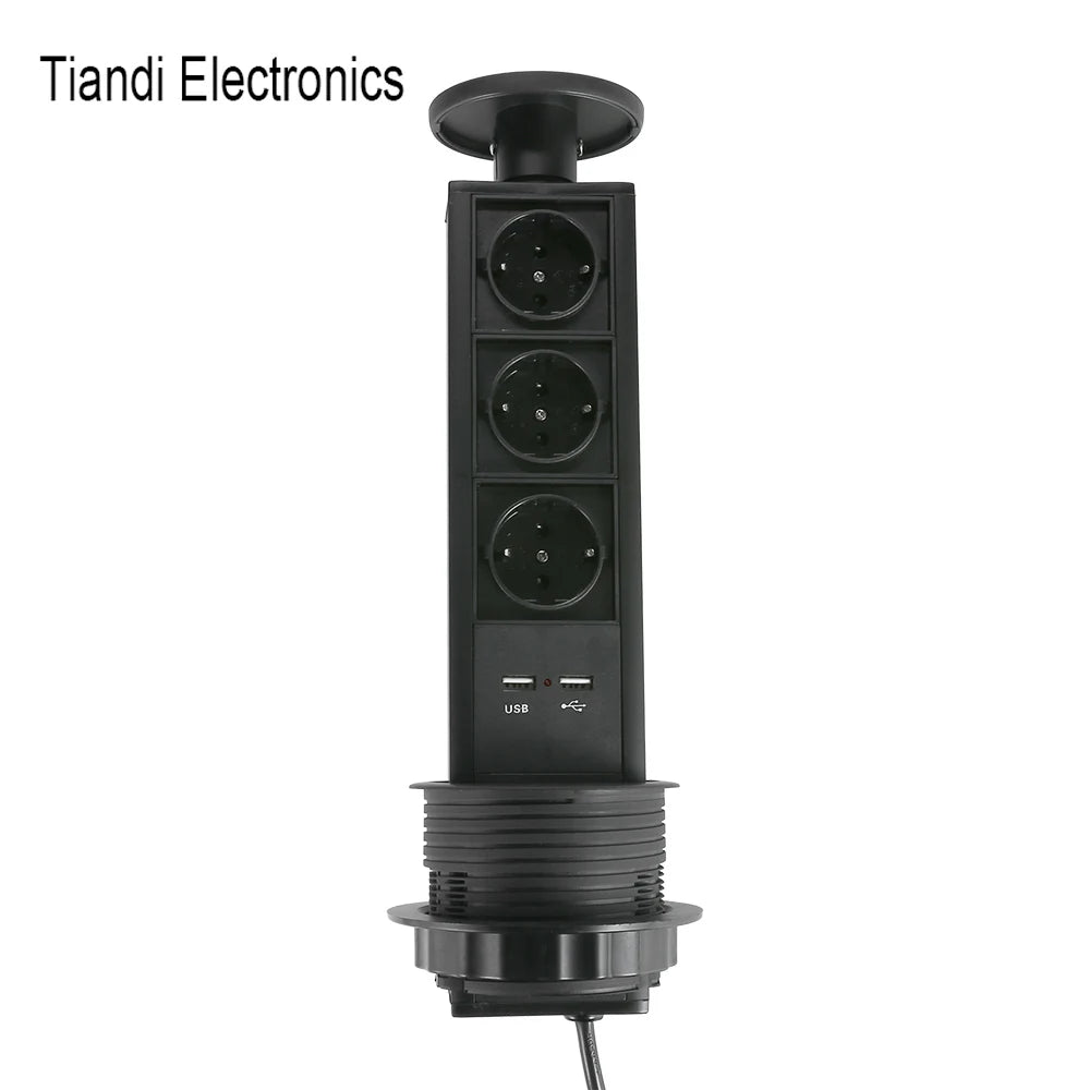 Pop up the socket; Embedded desktop socket; 3-digit AC power USB-A/C Supercharging PD 20W; Used for conference desks, kitchen an