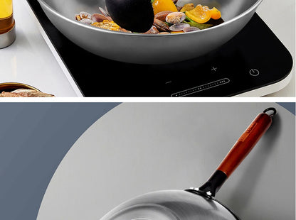 Konco Handmade Iron Wok Traditional Cookware Iron Pot Non-coating Healthy Wok Gas Cookware-30/32/34CM