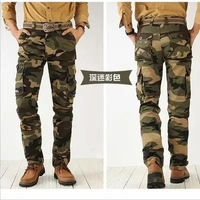 2024 Mens Trousers Autumn Army Green Fashion Men Cargo Pants Male Camouflage Pants size 38