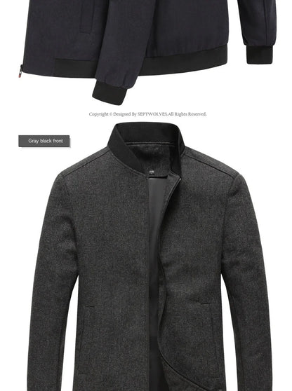 New Brand Casual Fashion Baseball Collar Autumn Winter Mens Coat 2025 Men Clothing Fashion Jacket Solid Classic Windbreaker