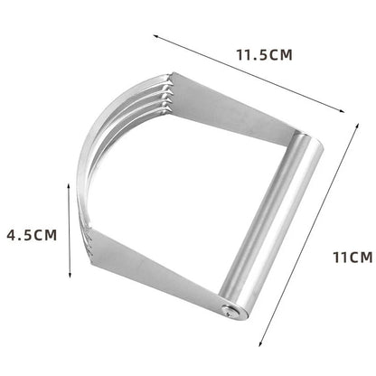 Manual Stainless Steel Dough Blender, Pastry Cutter, Ergonomic Handle, 5 Blade Baking Tool, Kitchen Gadget, Hot Sell