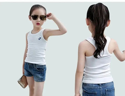 Fashion Children T-shirts for Girls Candy Color Baby Boys Graphic Tee Cotton Vest Tops Kids Summer Clothes Sleeveless T-Shirt