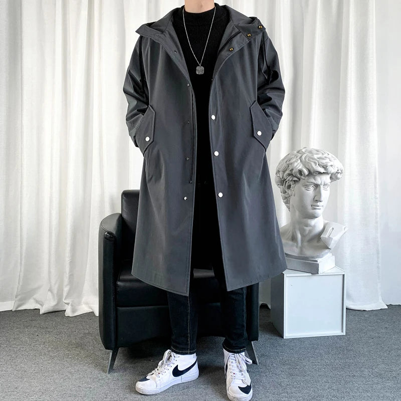 Men's Autumn New Hooded Jacket Korean Streetwear Oversize Coats Korean Streetwear Fashion Male Clothing Hip Hop Loose Jackets