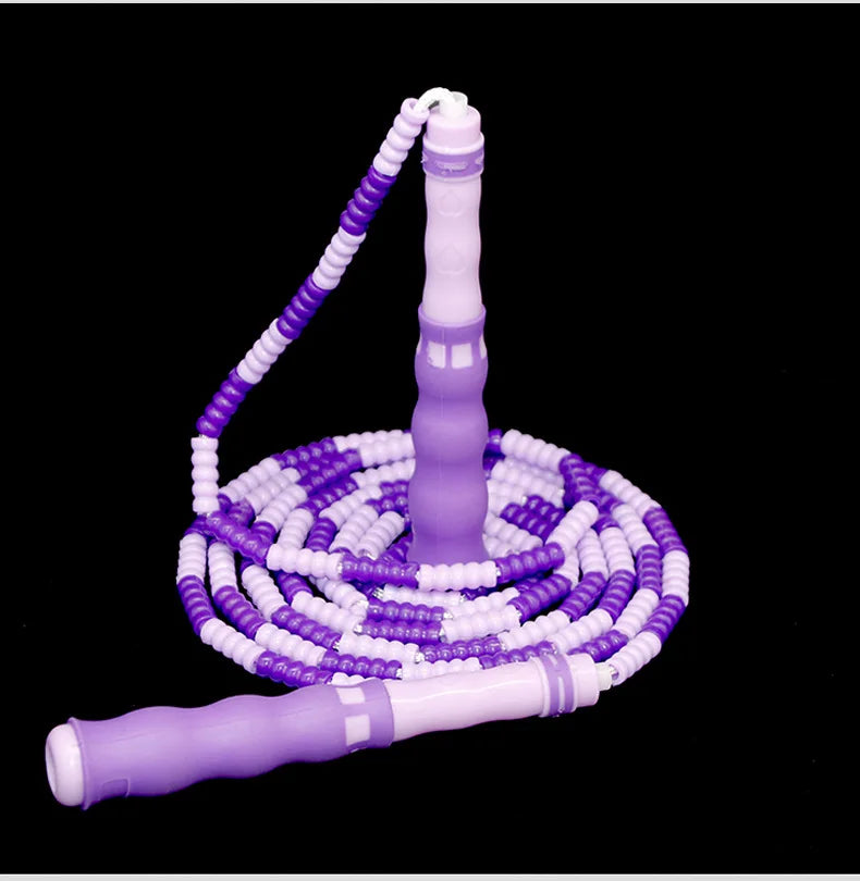 Tangle-Free Segmented Beaded Jump Rope For Kids Fitness Skipping Rope For Men and Women Adjustable Length Weight Loss