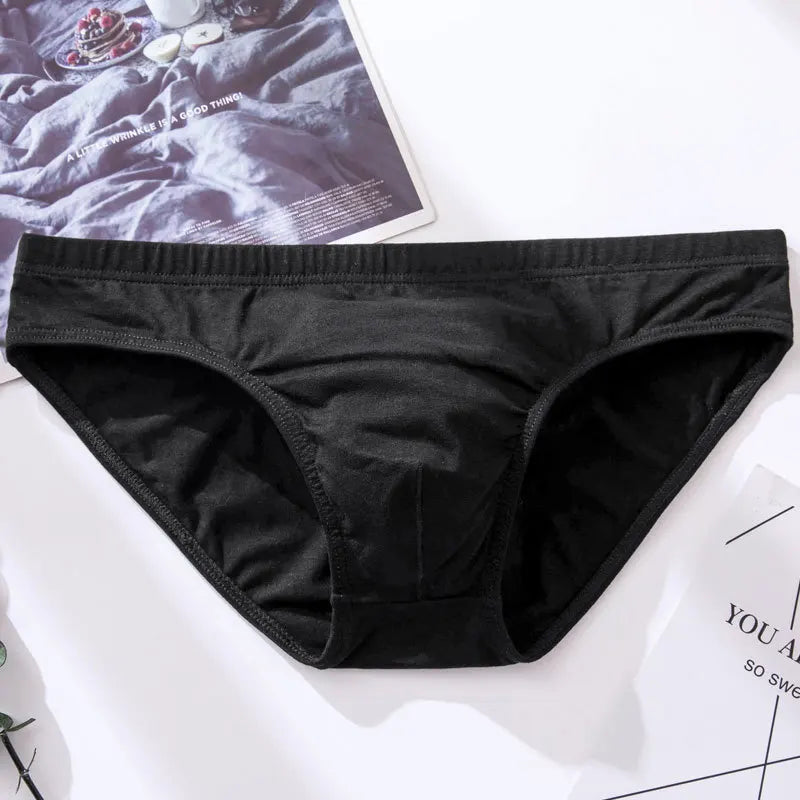 Mens Underwear Briefs Sexy Cueca Calzoncillos Hombre Slip Men Sleepwear Breathable Cotton Solid Color Male Panties Underpants