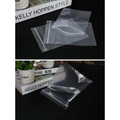100Pcs Small Clear Plastic Bag Food Packaging Pouches Grip Self Seal Resealable Baggies Baggy Home Storage Bags