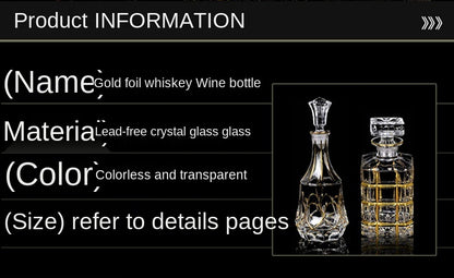 Crystal Glass Red Wine Decanter Foreign Wine jug Drawing Gold line Whisky Bottle liquor Dispenser wine jug