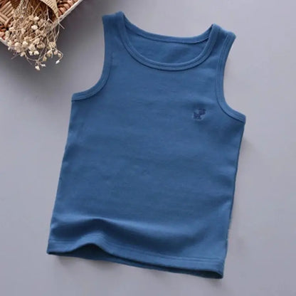 Fashion Children T-shirts for Girls Candy Color Baby Boys Graphic Tee Cotton Vest Tops Kids Summer Clothes Sleeveless T-Shirt