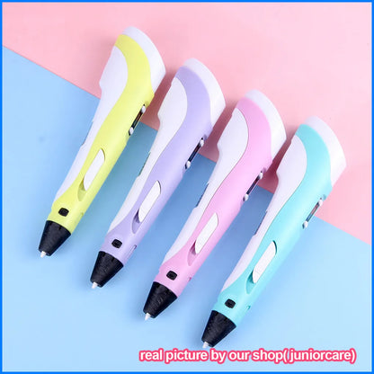3D Pen 3d Printing Pen DIY Drawing Pens PLA Filament With USB PU Travel Case Birthday Christmas Gift For Kids Children