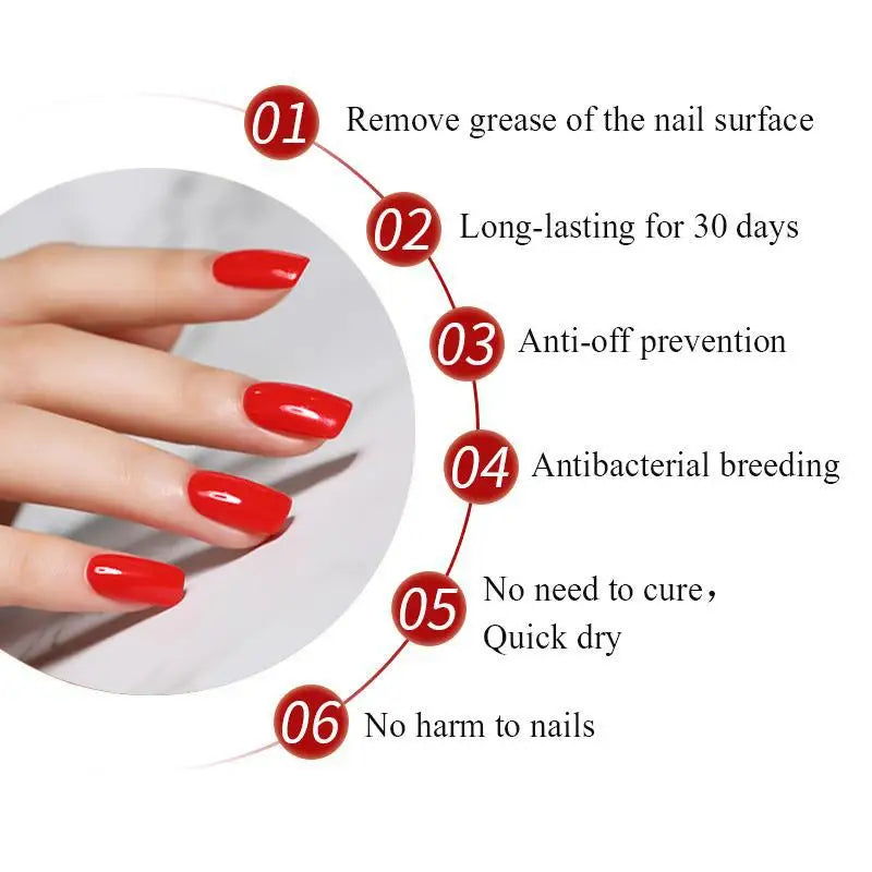 BORN PRETTY 15ml Nail Primer Nail Prep Dehydrate Base Top Coat Gel Nail Polish No Need Of UV LED Lamp Nail Art Varnish Manicure