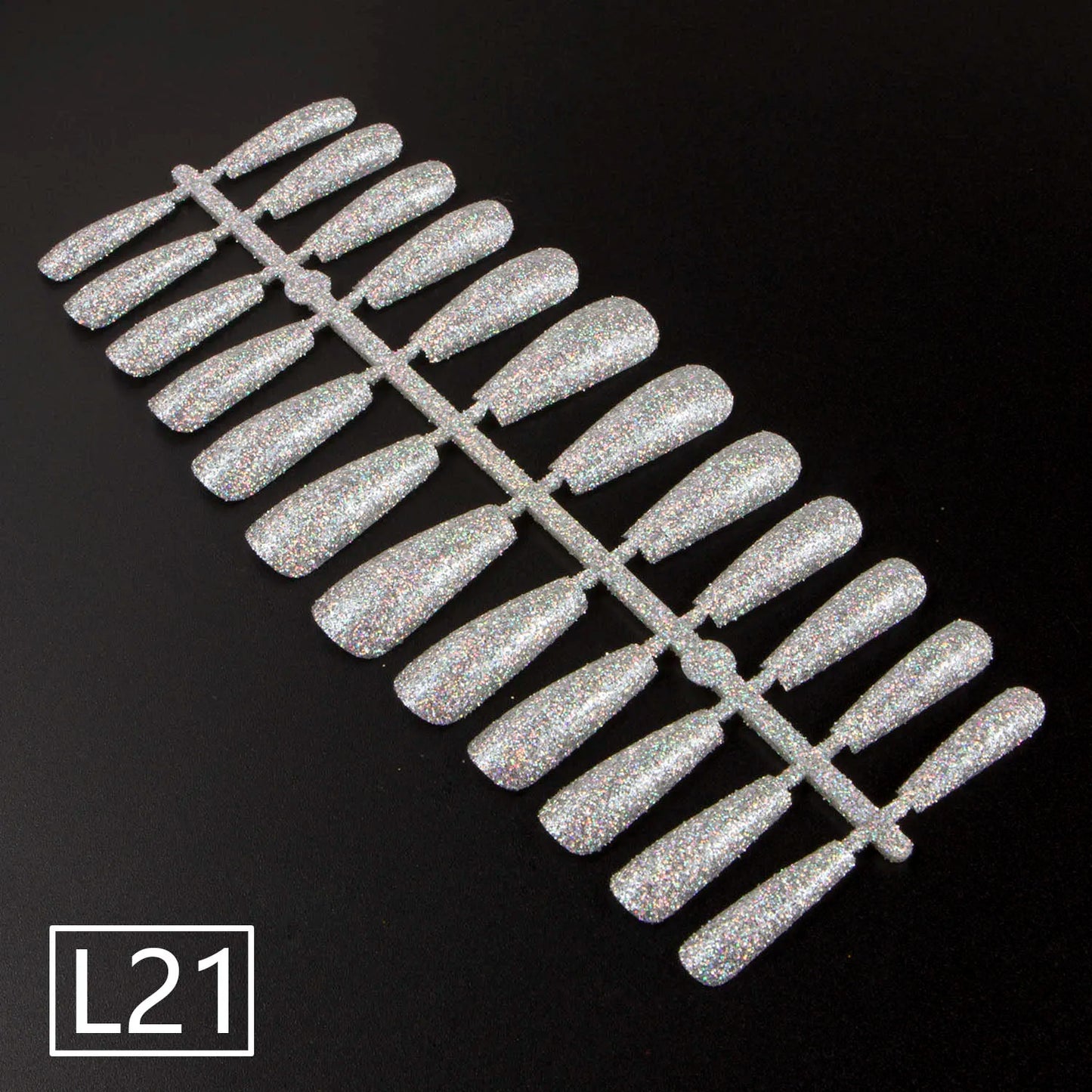 1 Set Glitter False Nail Tips Full Cover Ballerina Fake Nail Tips Press on Nail Tips Coffin