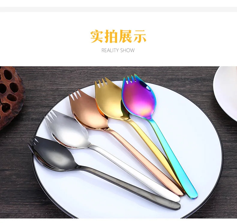304 Stainless Steel Salad Spoon Fork Spoon Set Spoon Gift Fork Fruit Fork Soup Spoon Western Food Fork Spoon Children's Spoon