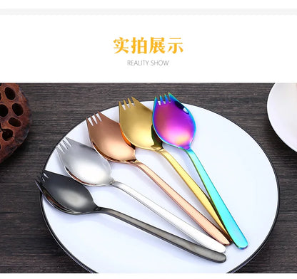 304 Stainless Steel Salad Spoon Fork Spoon Set Spoon Gift Fork Fruit Fork Soup Spoon Western Food Fork Spoon Children's Spoon