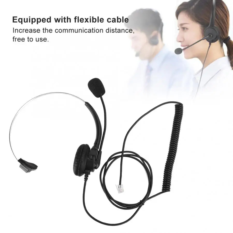 The New Headset Phone Mono Headset Landline Phone Headset With Microphone Homeearplugs Wired Headset Handle Game