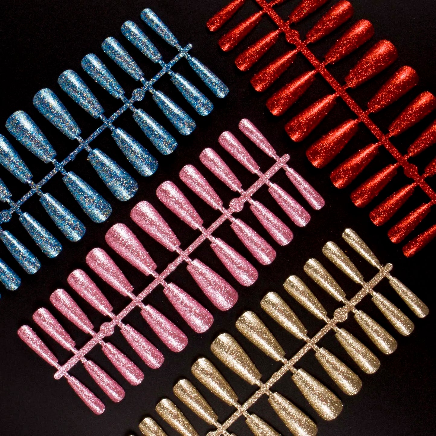 1 Set Glitter False Nail Tips Full Cover Ballerina Fake Nail Tips Press on Nail Tips Coffin