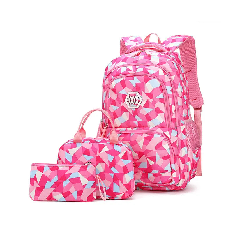 School Bags for Teenagers Girls Schoolbag Large Capacity Boys Printing School Backpack Set Rucksack Bagpack Kids Cute Book Bags