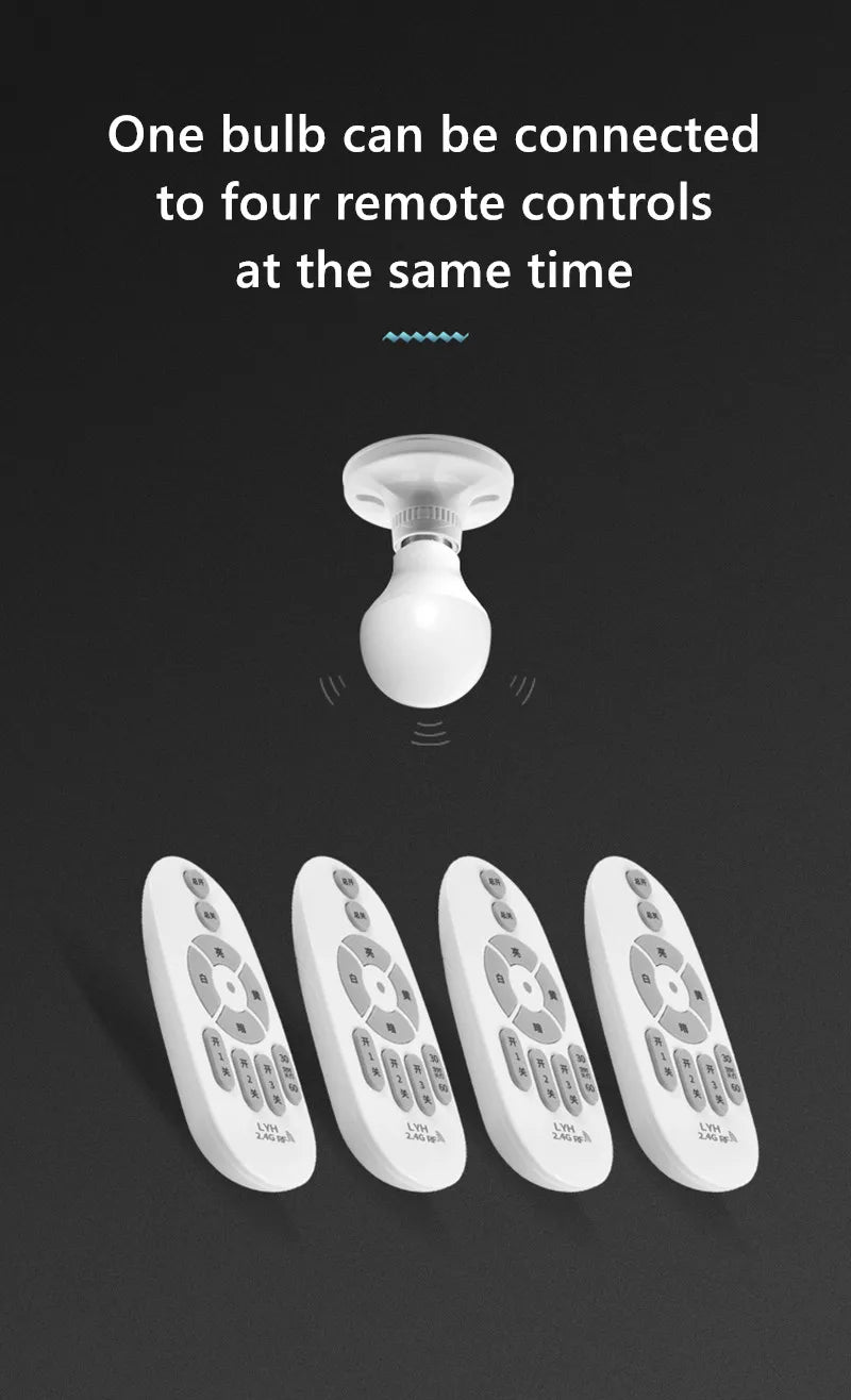 Smart LED Bulb E27 6W 9W 12W RF 2.4G Wireless Remote Control Night Light Timing Turn off Warm Cold Light Dimmable Led Lamp Bulb