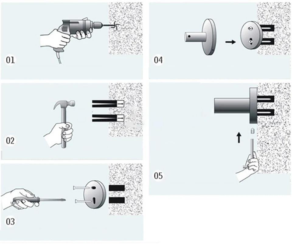 Black Stainless Steel Square Wall-mounted Bathroom Accessories Toilet Brush