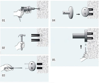 Black Stainless Steel Square Wall-mounted Bathroom Accessories Toilet Brush