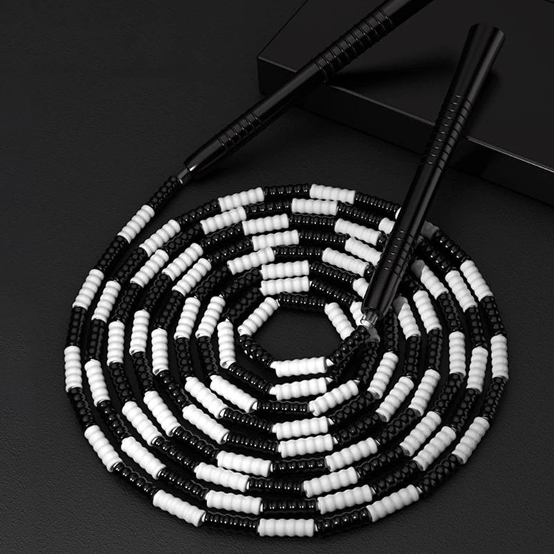Tangle-Free Segmented Beaded Jump Rope For Kids Fitness Skipping Rope For Men and Women Adjustable Length Weight Loss