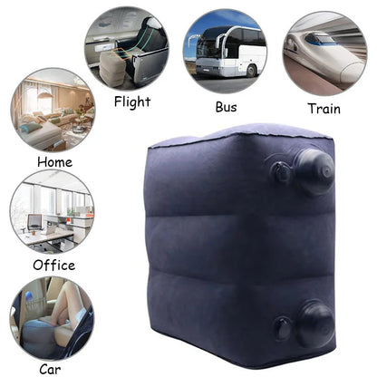 Inflatable Travel Pillow Foot Rest Kids Car Airplane Sleeping Bed Leg Support Height Adjustable Footrest Pillow for Long Trips