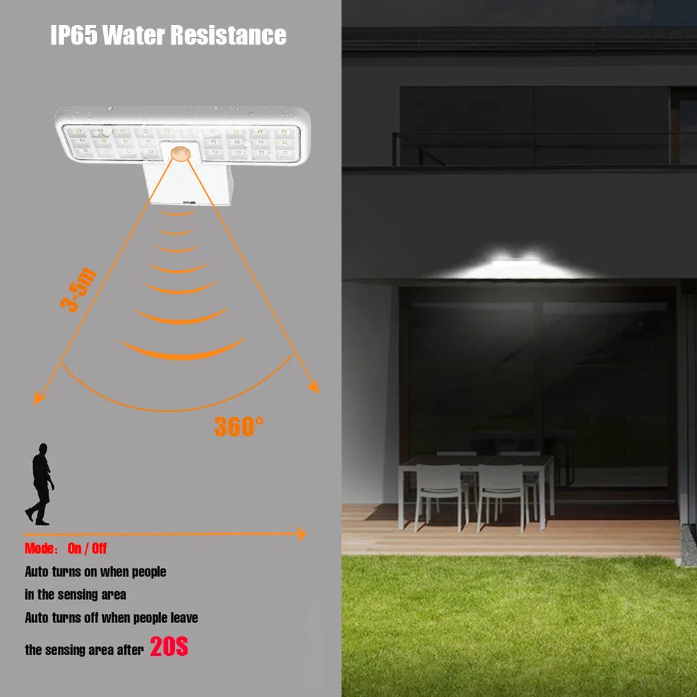 Outdoor Solar Lights With Motion Sensor  360° Rotatable Led Outdoor Lighting Waterproof Smart Control Garden Wall Light