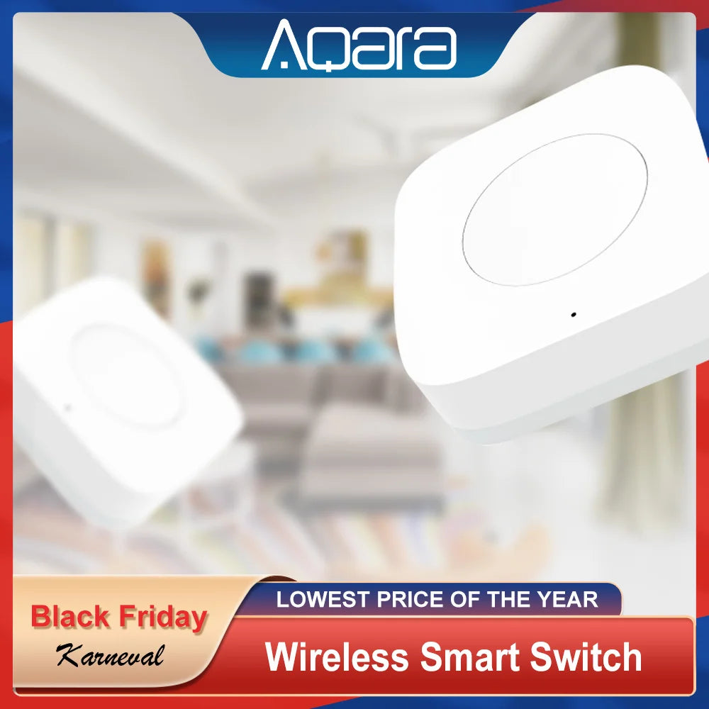 Aqara Wireless Switch Zigbee Connection Versatile Control Button for Smart Home Devices Compatible with Xiaomi Apple HomeKit