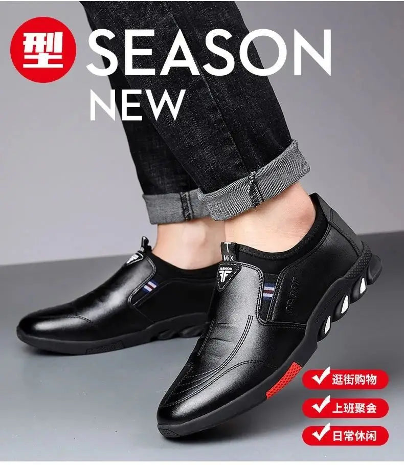 Casual Men Leather Shoes Spring Autumn Walking Breahtable Sneakers Man Luxury Brand Formal Footwear Lace-up Zapatos De Hombre