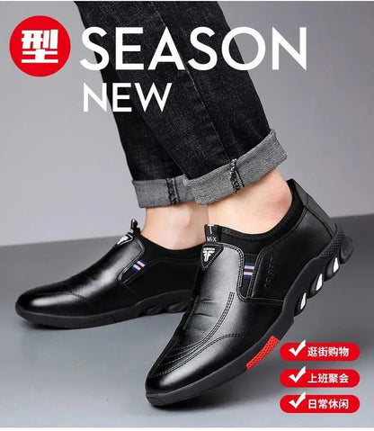 Casual Men Leather Shoes Spring Autumn Walking Breahtable Sneakers Man Luxury Brand Formal Footwear Lace-up Zapatos De Hombre