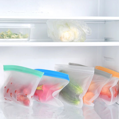 200Pcs/Lot Reusable Food Storage Bag Ziplock Leakproof Food Bag for Snack/ Fruit Food Zipper Fresh Container Bags Wholesale