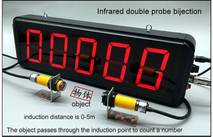 LED Digital Large Screen Electrostatic Induction Counter Infrared Automatic Production Line Pipeline Counting Electronic Counter