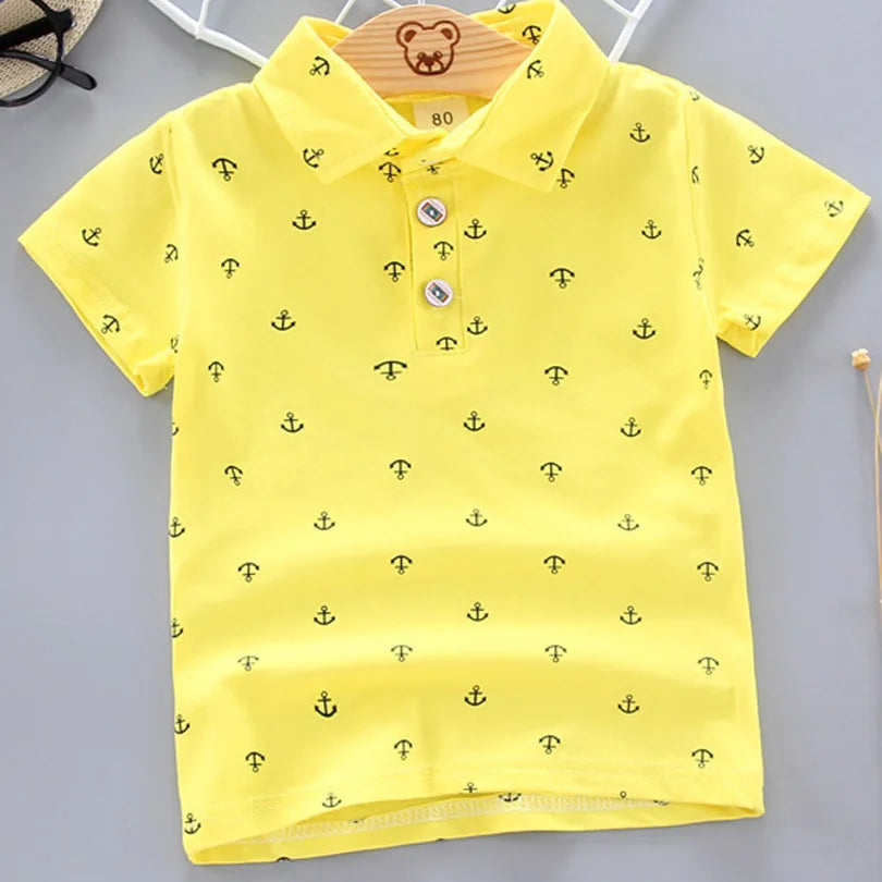 2025 Summer Baby Boys Shirts Short Sleeve Lapel Clothes for Girls Cotton Breathable Kids Tops Outwear 12M-5Y