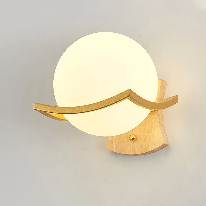 Decorative Modern Wall Lamp with Glass Shade Bedside Bedroom Loft Design Up Down Iron Led Wall Lights Gold for Home Mirror E27