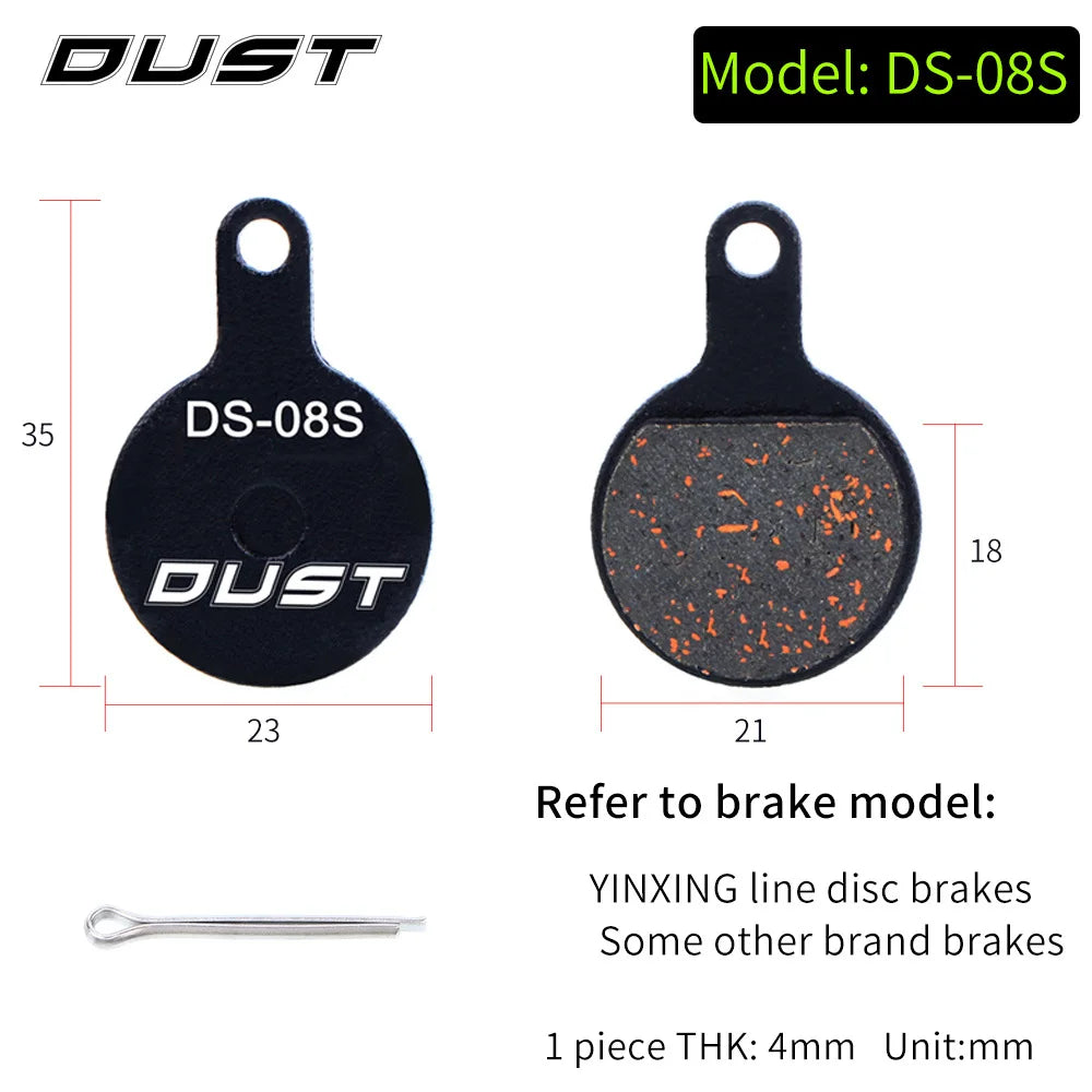 DUST 1Pair Semi-Metal Bicycle Hydraulic Disc Brake Pads MTB Mountain Bike Parts for SHIMANO XT XTR M315 SRAM Avid BB5 BB7 E1 E3