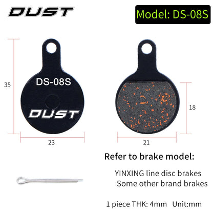 DUST 1Pair Semi-Metal Bicycle Hydraulic Disc Brake Pads MTB Mountain Bike Parts for SHIMANO XT XTR M315 SRAM Avid BB5 BB7 E1 E3