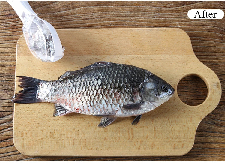 WIKHOSTAR Fish Scale Scraper Fish Skin Brush Seafood Tools Fast Remove Fish Scraper Cleaning Knife Kitchen Accessories