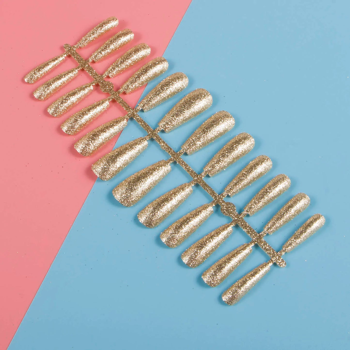 1 Set Glitter False Nail Tips Full Cover Ballerina Fake Nail Tips Press on Nail Tips Coffin