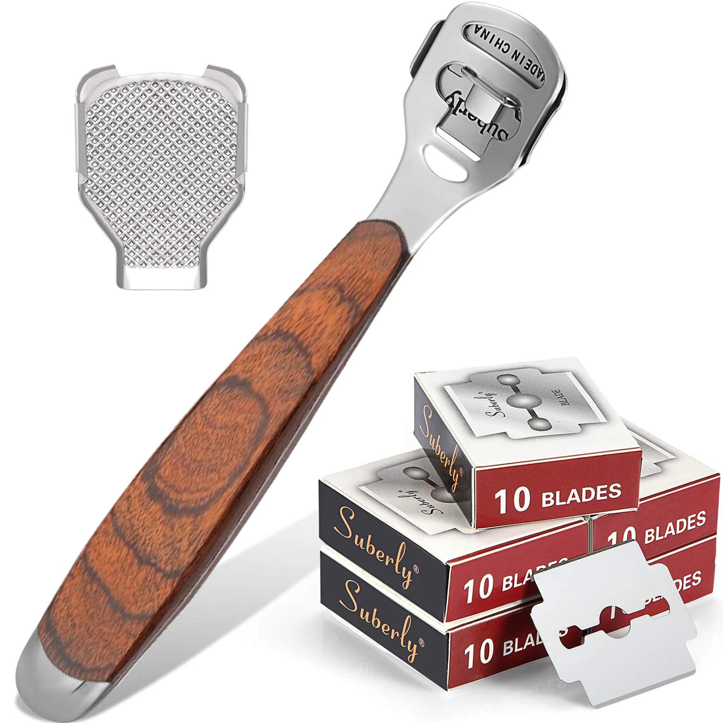 New Foot Care Tool Stainless Steel 1pc Dead Skin Callus Remover Planer Cutter Shaver Foot + 50pcs Blades