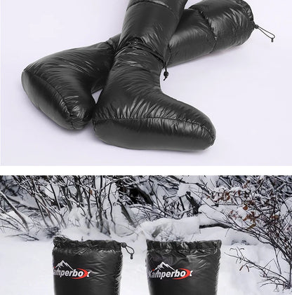 Camping Down Socks Down Booties Sleeping Bag Socks Down Boots Camping Sleeping Boots  Kamperbox Sleeping Bag Down Booty