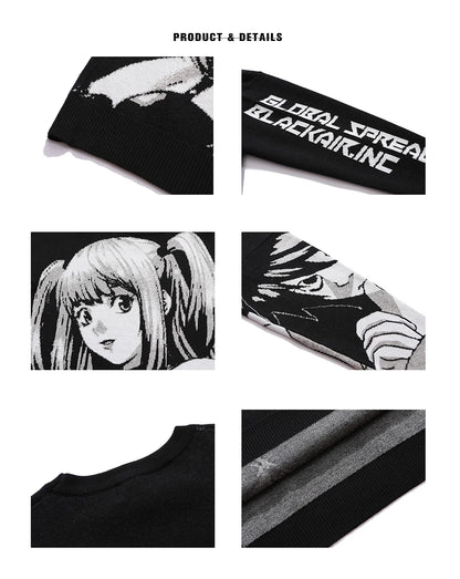 2000s Vintage Knitted Harajuku Kawaii Winter Clothes Women Oversized Sweaters Gothic Long Sleeve Tops Goth Y2k Streetwear Men