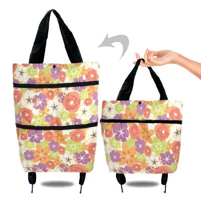 Portable Folding Reusable Shopping Bags Small Pull Cart Buy Shopping Trolley Bag With Wheels Fruit Vegetables Bag Food Organizer