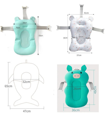 Baby Shower Bath Tub Pad Non-Slip Bathtub Mat Newborn Safety Security Bath Support Cushion Animal Soft Pillow Care Accessories