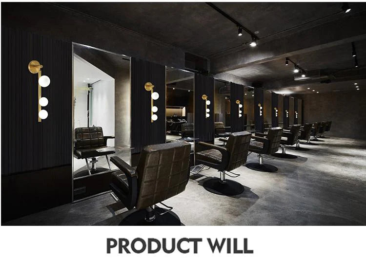 Modern ball wall lamp Decorative luxury wall light for Corridor TV Background Golden Black Mirror Vanity G9 bedside reading lamp