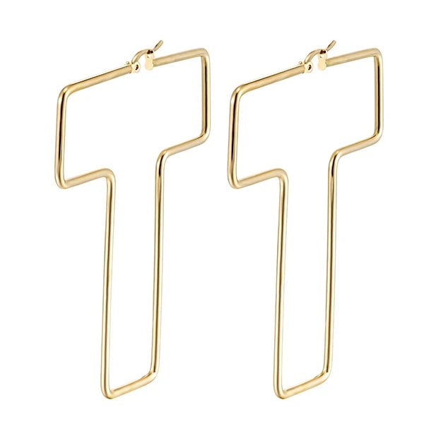 Personality Letter Ear ring Stainless Steel feminine Hyperbolic Earrings Girls Earrings Exquisite Gifts Women‘s Ear Jewelry 2021