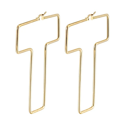 Personality Letter Ear ring Stainless Steel feminine Hyperbolic Earrings Girls Earrings Exquisite Gifts Women‘s Ear Jewelry 2021