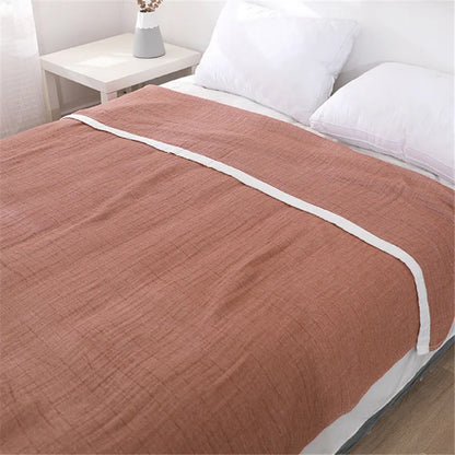 Summer Blankets 4 Layers Muslin Cotton Bedspread Blanket 150x200cm 200x230cm Soft Office Home Bedding Sleeping Quilt Blanket