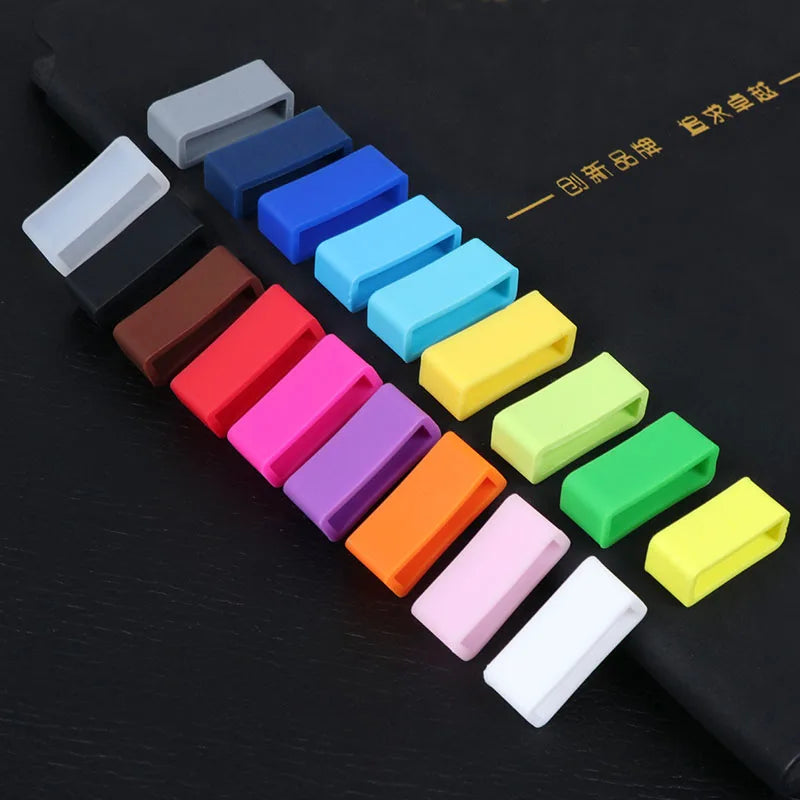 2PCS Watch Accessories Silicone Bezel Ring Watch Loop For Rubber Strap Loop Rubber Band Buckle With Ring Withings Loop