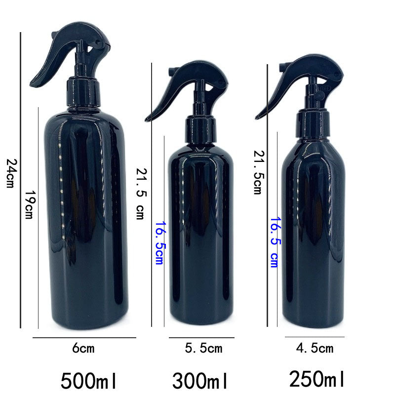 500ml 300ml 250ml Trigger Sprayer Atomizer Black PET Mist Spray Bottle for Cleaning Detergent  10pcs/lot P304