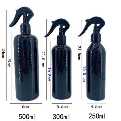 500ml 300ml 250ml Trigger Sprayer Atomizer Black PET Mist Spray Bottle for Cleaning Detergent  10pcs/lot P304